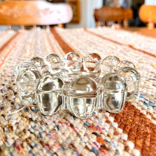 Vintage Anchor Hocking Boopie Style Clear Pressed Glass Ashtray / Trinket Tray