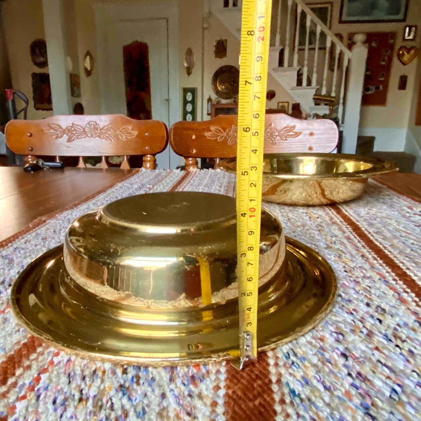 ONE Large Brass Vintage Artistic Churchware Collection Plate