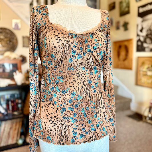 Vintage 90s / 2000s y2k Self Esteem Bell Sleeve Baby Doll Top