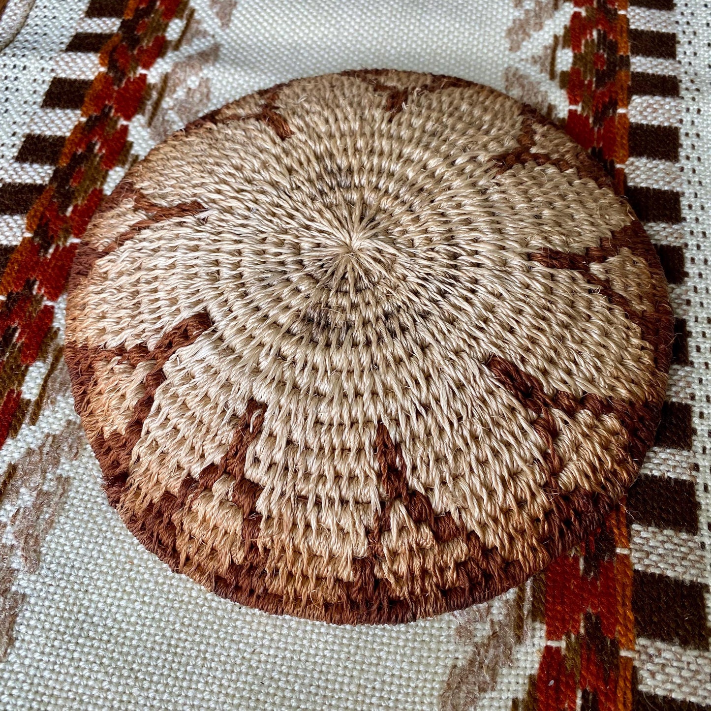 Vintage African Hand-Woven Grass Binga Basket Catch All