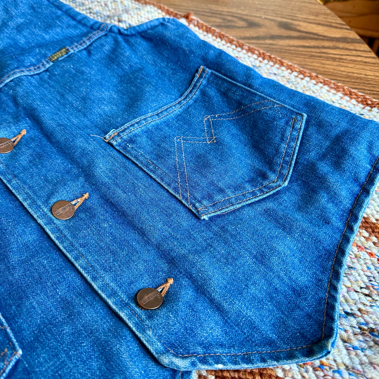 Maverick Automaticks Vintage 70s Blue Denim Sherpa Lined Vest