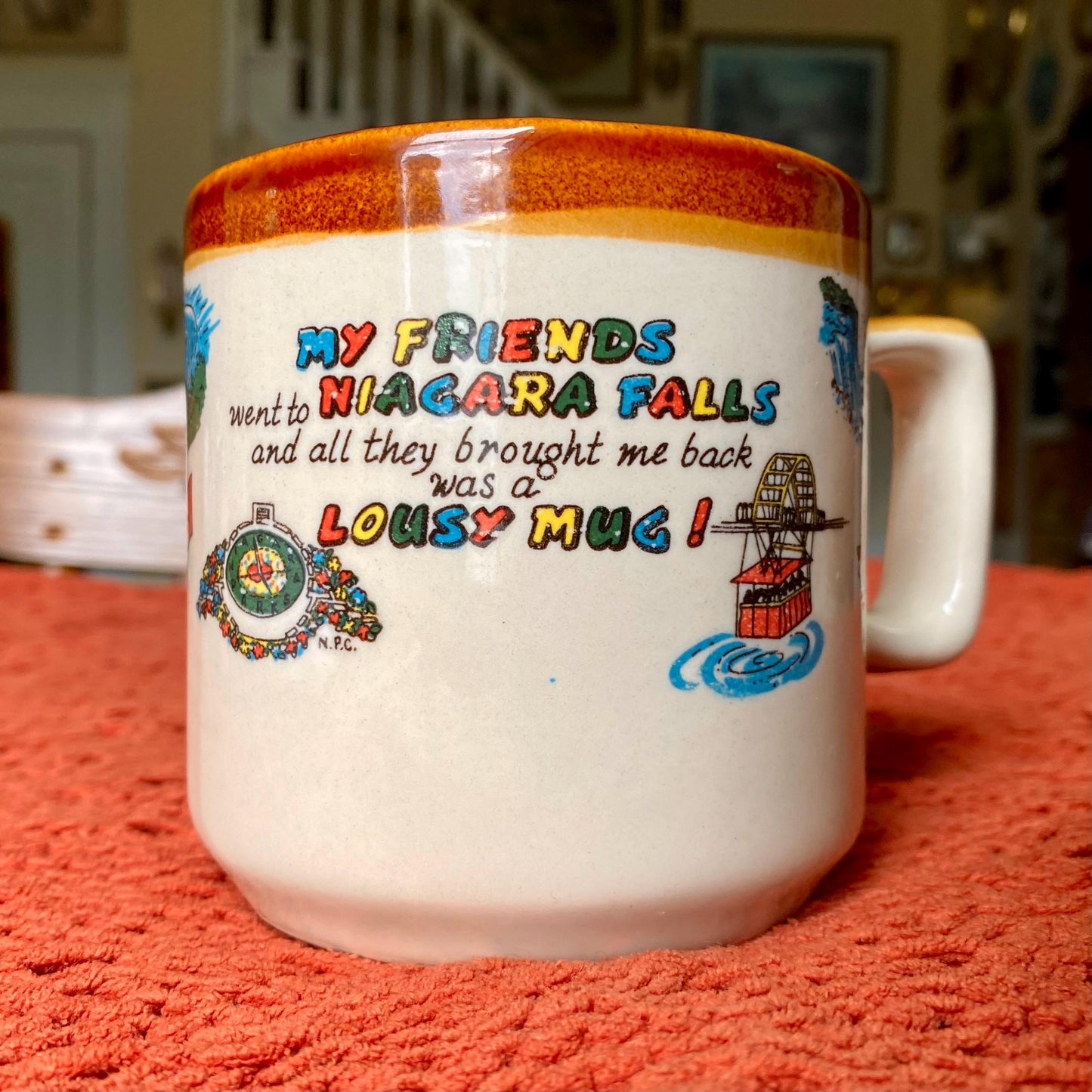 Vintage Novelty Niagara Falls Funny Souvenir Coffee Mug
