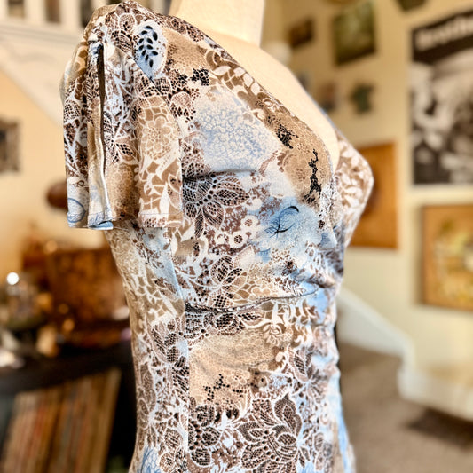 Vintage 90s / 2000s A Byer Y2K Whimsical Floral Babydoll Top