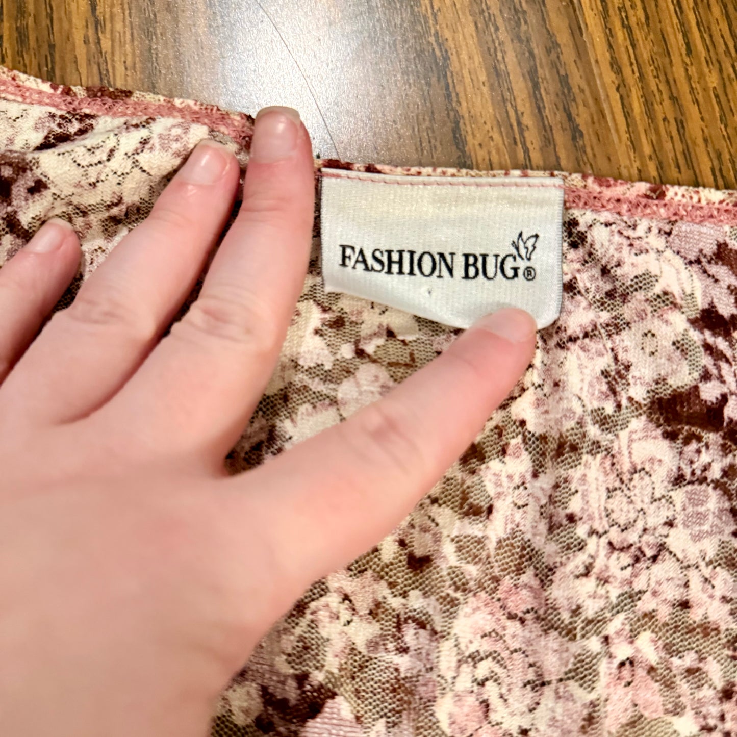Vintage 90s / 2000s Fashion Bug Y2K Floral Lace Babydoll Top