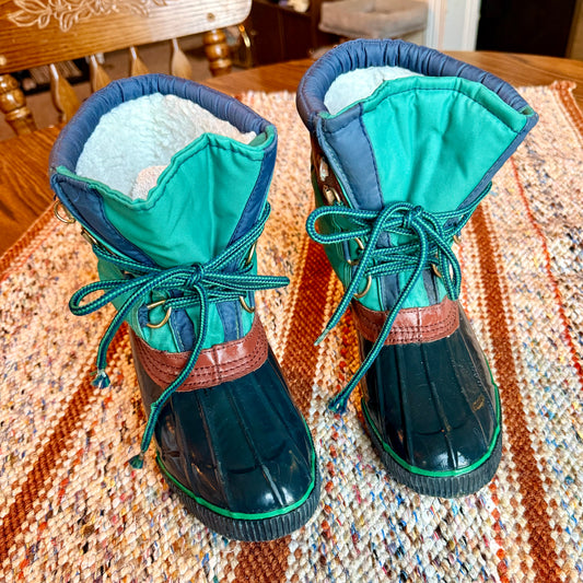 Vintage Thermolite Insulated Winter Color block Duck Boots