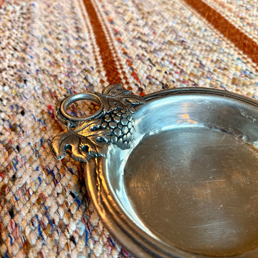 Vintage Pewter Williams Sanoma Grape Wine Coaster / Ash Tray