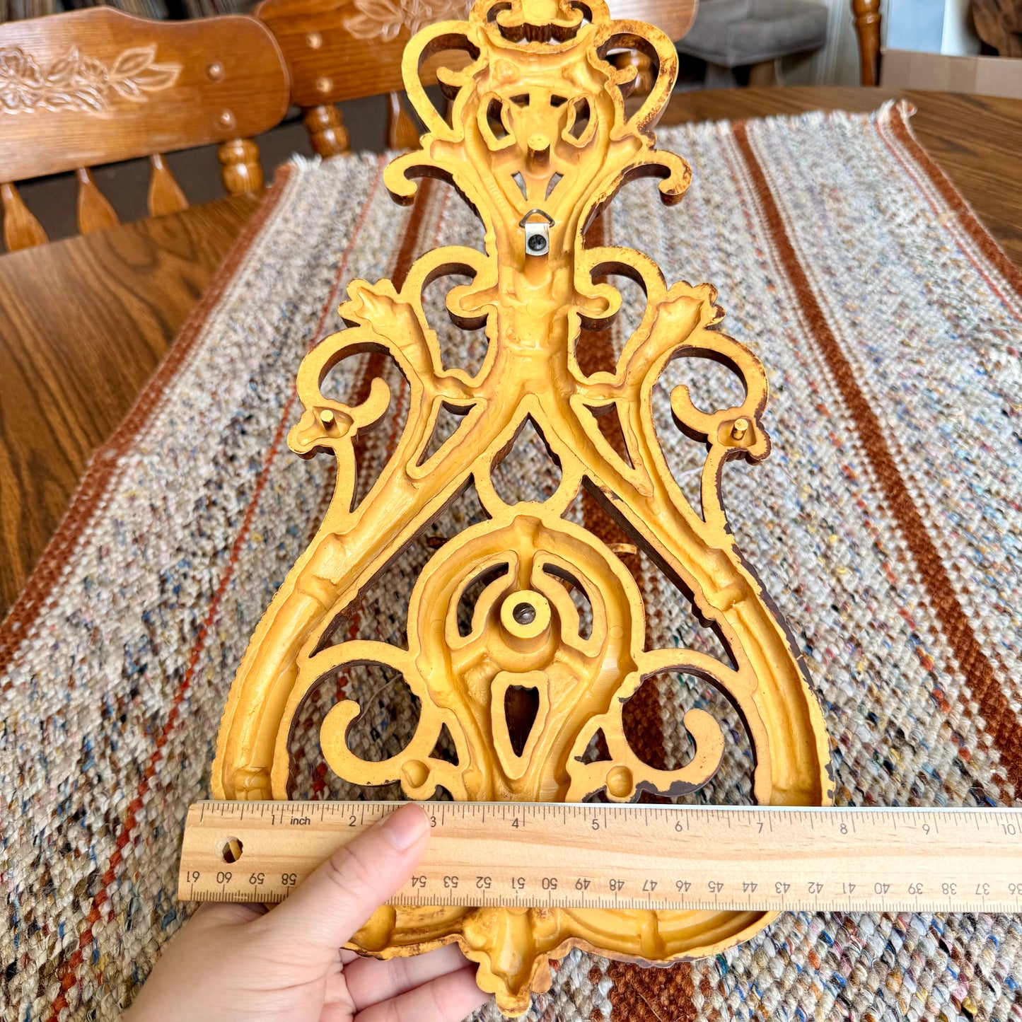 Vintage Dart Ind 70s Faux Bamboo Ornate Wall Sconce Candle Holders