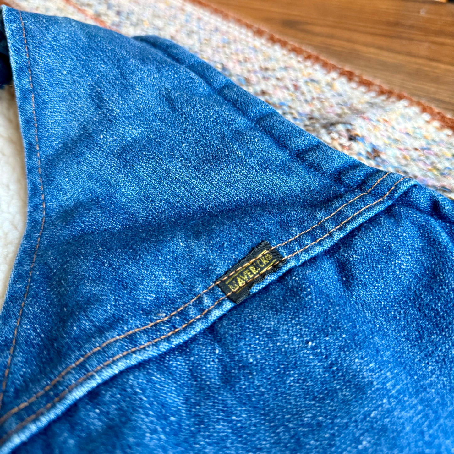 Maverick Automaticks Vintage 70s Blue Denim Sherpa Lined Vest