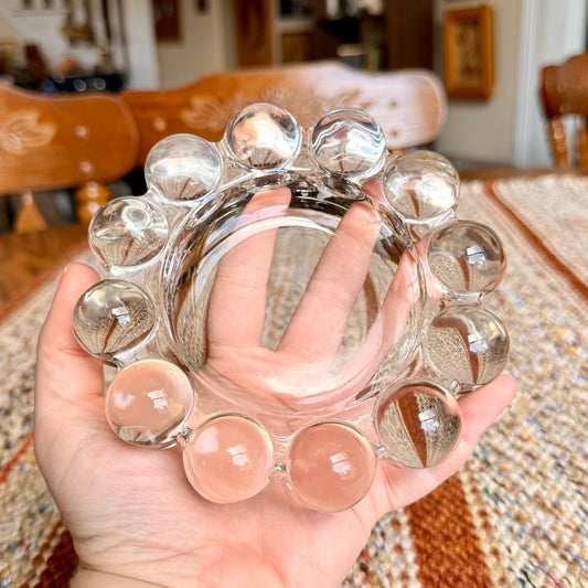 Vintage Anchor Hocking Boopie Style Clear Pressed Glass Ashtray / Trinket Tray