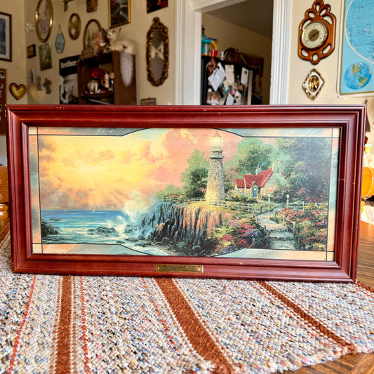 Vintage Thomas Kinkade The Light of Peace “Stained Glass” Panorama