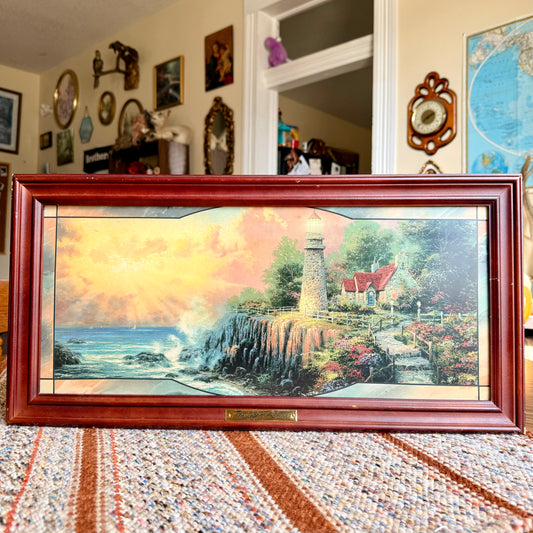 Vintage Thomas Kinkade The Light of Peace “Stained Glass” Panorama