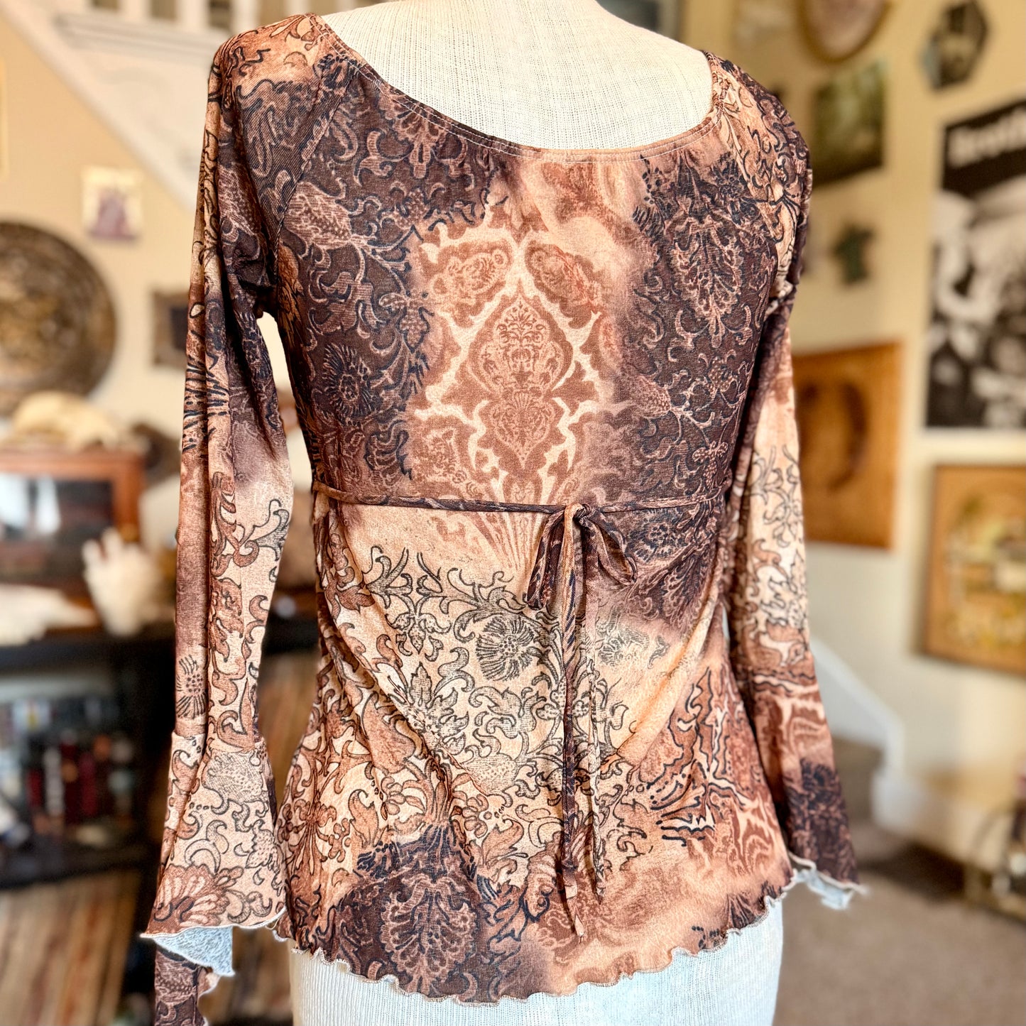 Vintage 90s / 2000s y2k Self Esteem Bell Sleeve Baby Doll Top