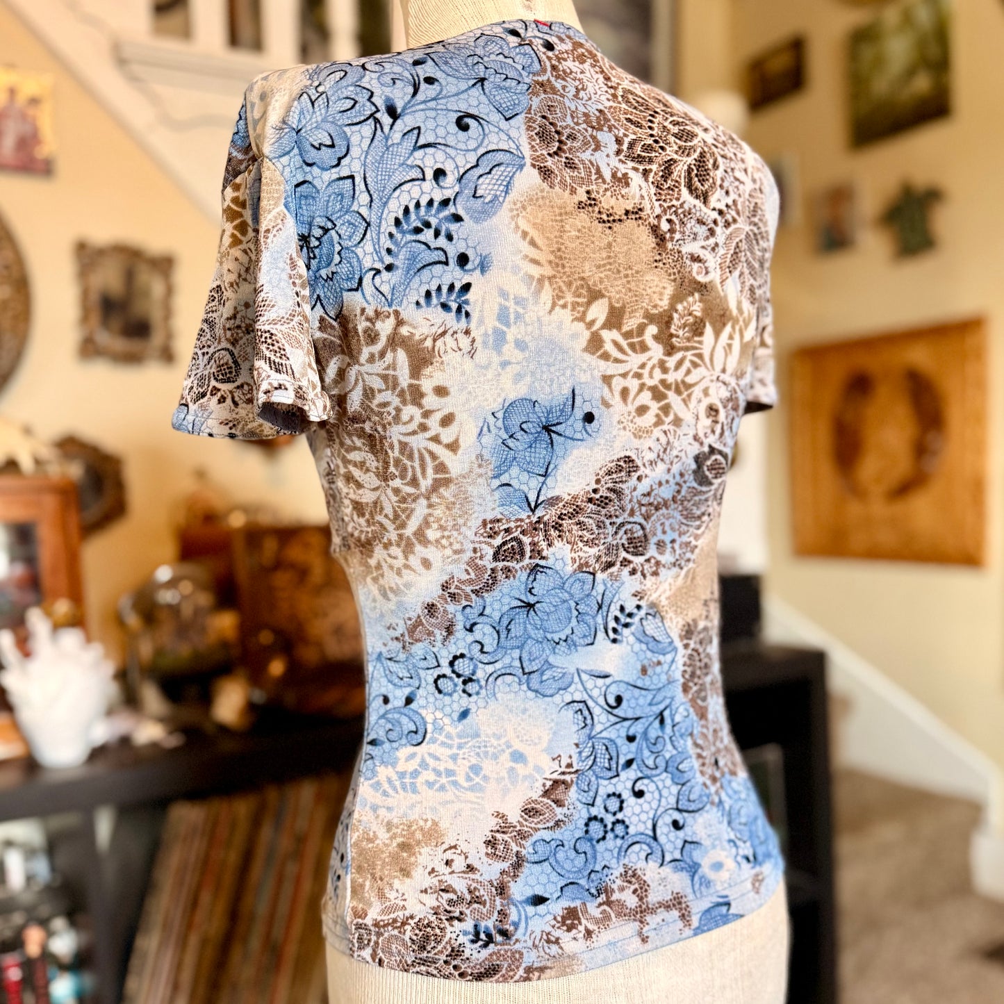 Vintage 90s / 2000s A Byer Y2K Whimsical Floral Babydoll Top