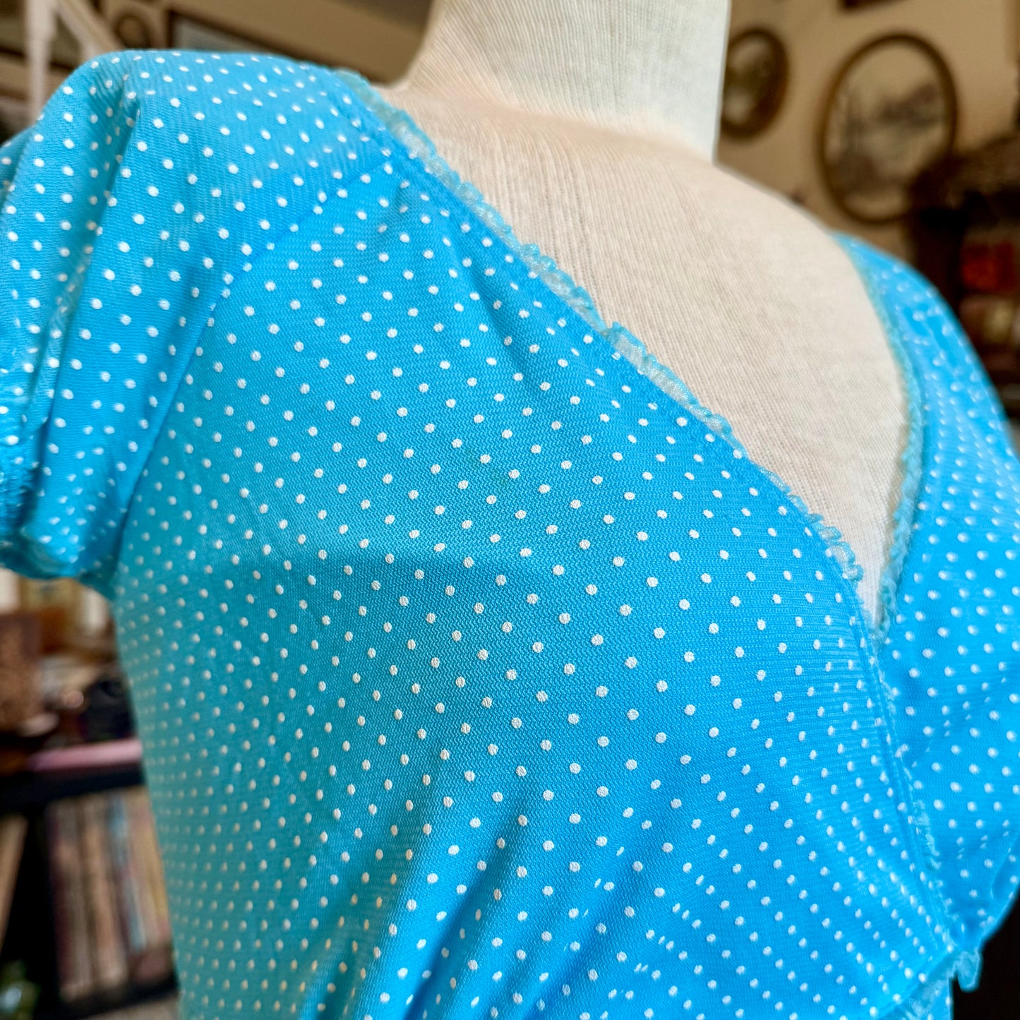Vintage 90s / 2000s y2k Studio Y Polka Dot Baby Doll Top