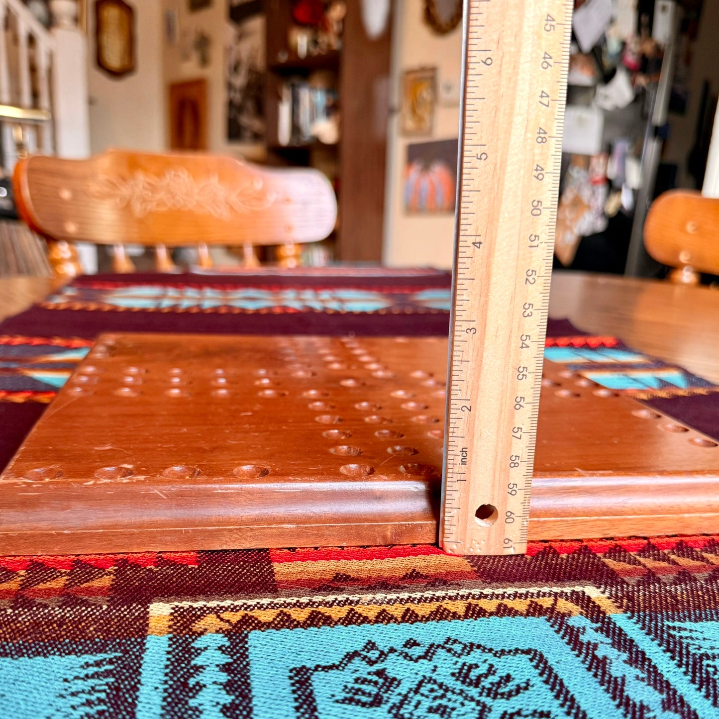 Vintage Heavy Solid Wood Aggravation Game Board