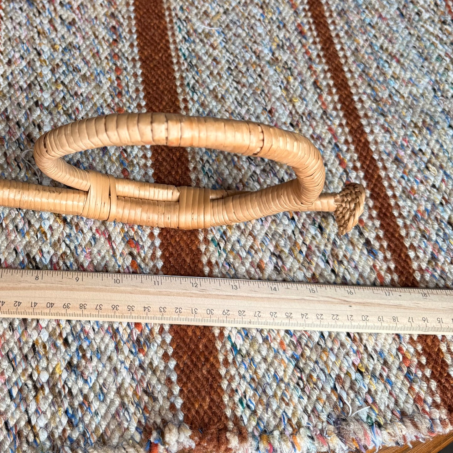ONE - Vintage 1980s Wicker / Rattan French Horn Shaped Basket