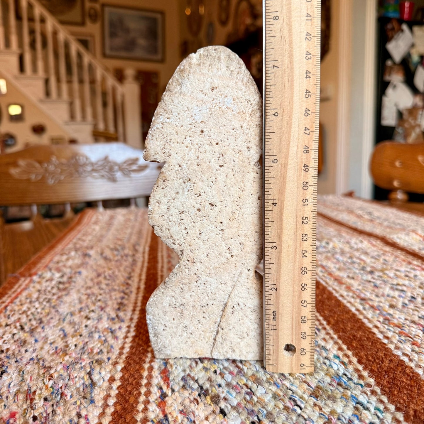 Vintage Hand-Carved Stone Tribal / Mayan Style Statue Bookend