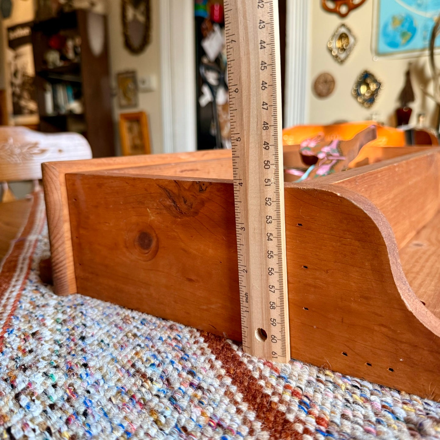 Vintage Wooden Painted Carousel Horse Curio Shelf / Coat Hanger