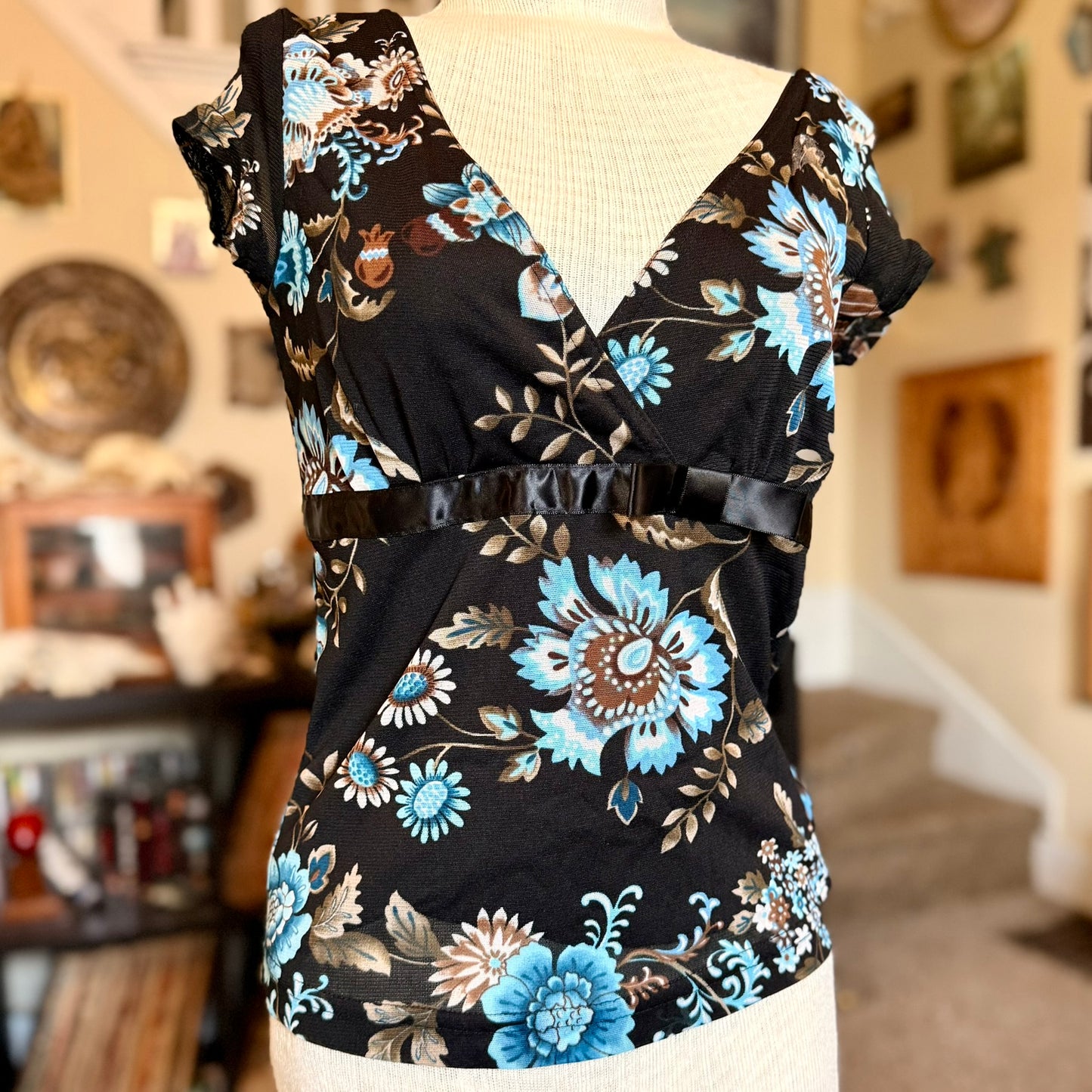 Vintage 90s / 2000s y2k Self Esteem Floral Baby Doll Top