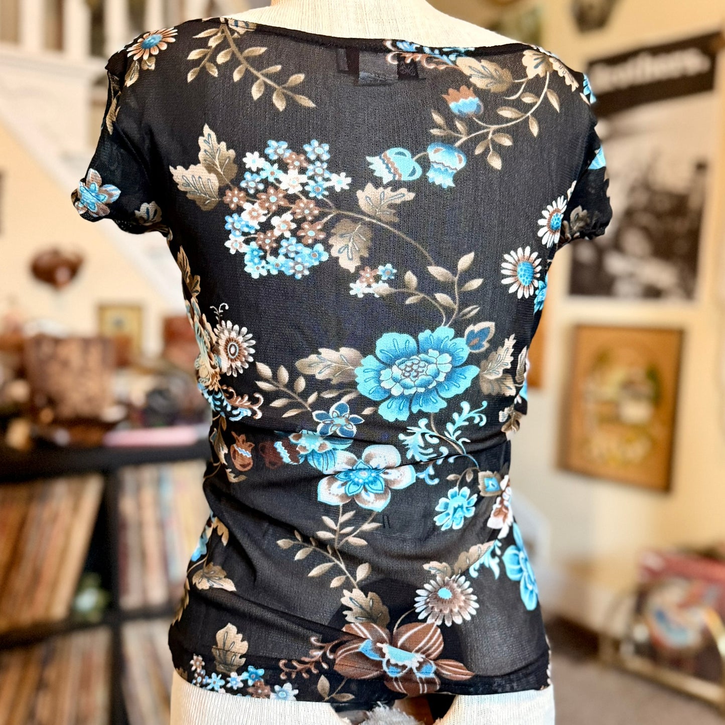 Vintage 90s / 2000s y2k Self Esteem Floral Baby Doll Top