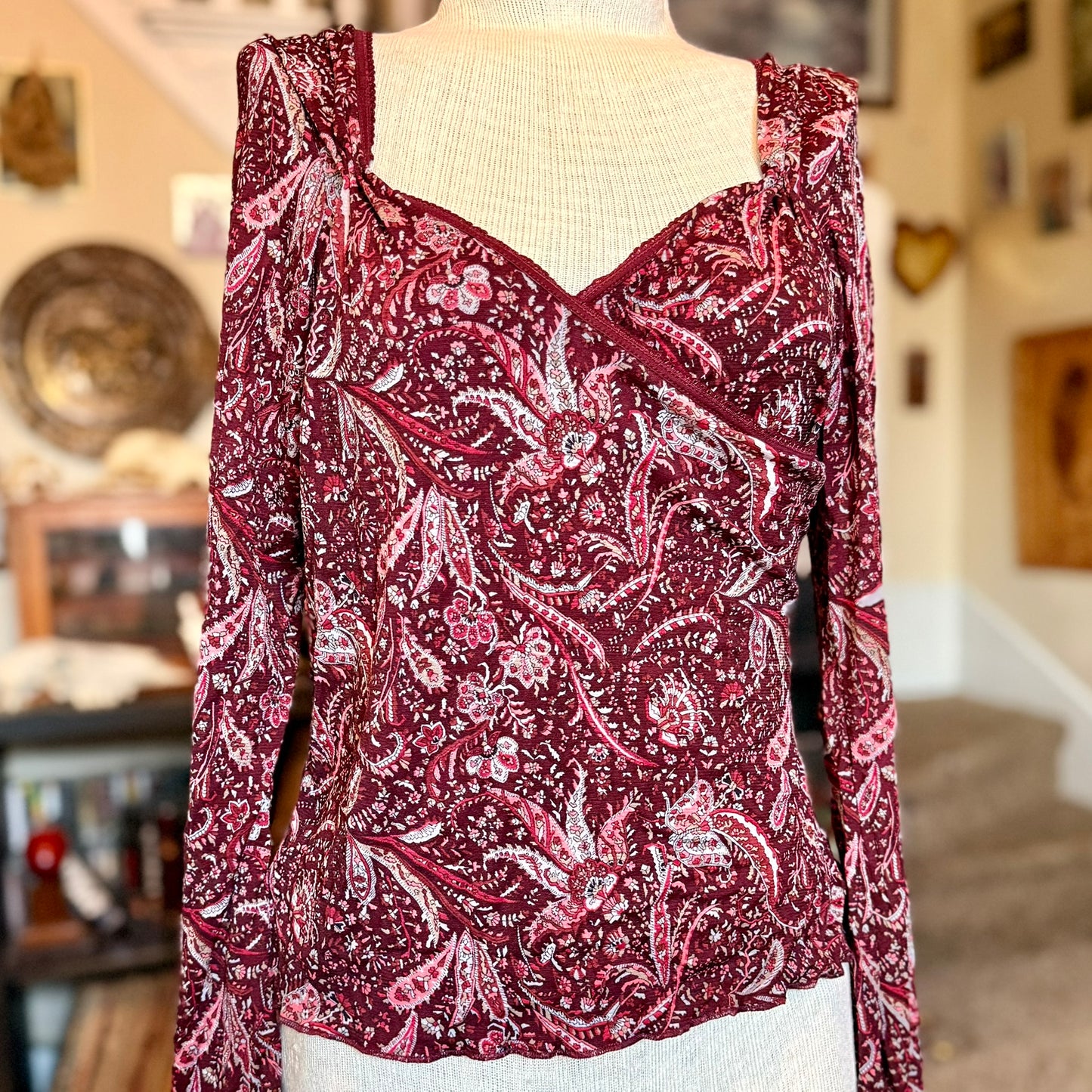 Vintage 90s / 2000s y2k Patterned Old Navy Baby Doll Top