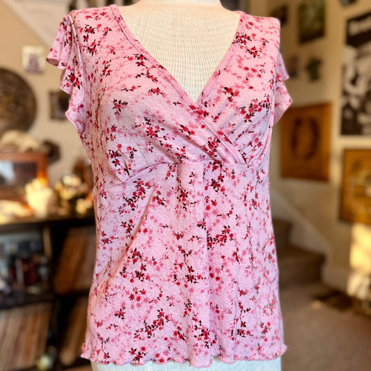 Vintage 90s / 2000s y2k b.i.y.a.y.c.d.a. Floral Baby Doll Top