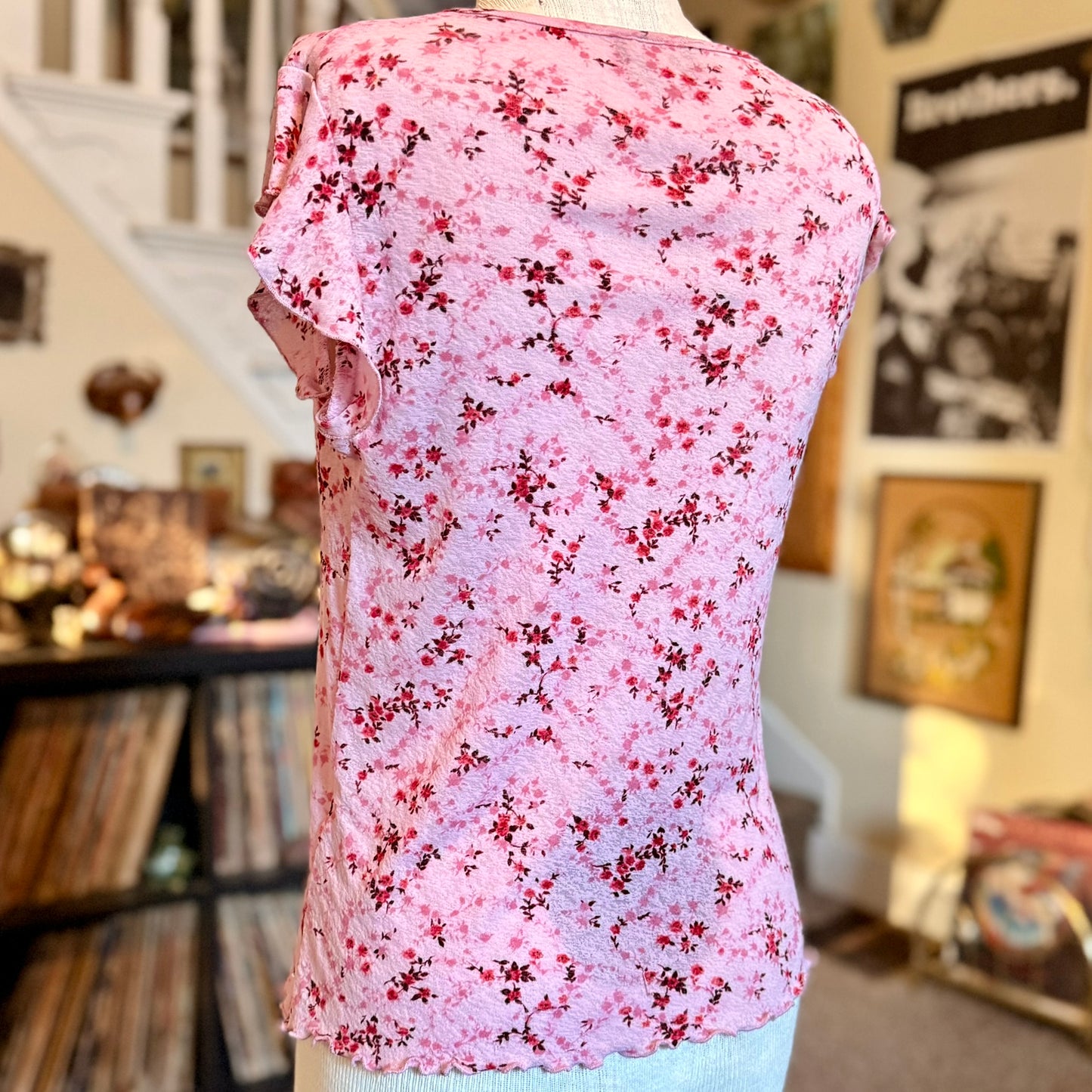 Vintage 90s / 2000s y2k b.i.y.a.y.c.d.a. Floral Baby Doll Top