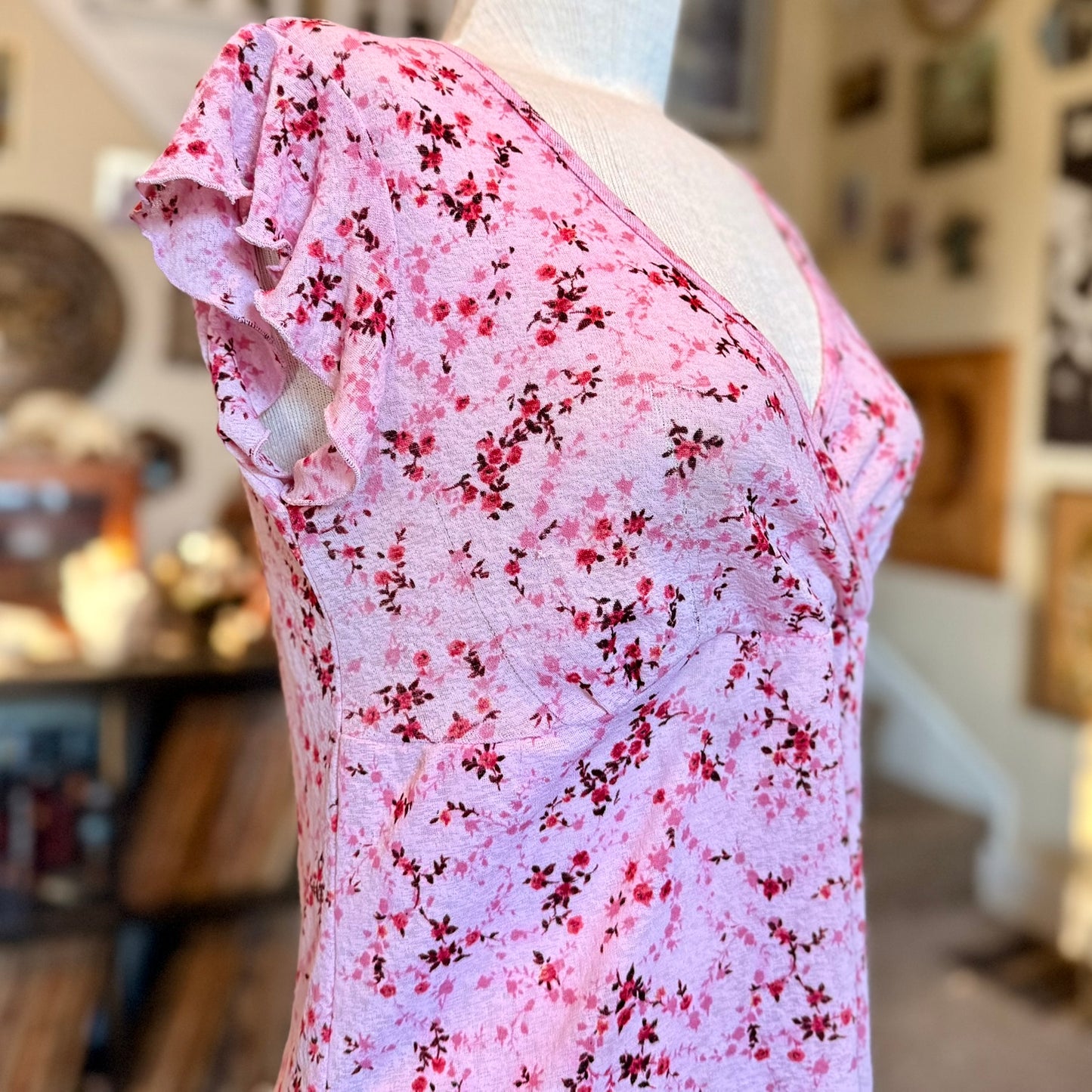 Vintage 90s / 2000s y2k b.i.y.a.y.c.d.a. Floral Baby Doll Top