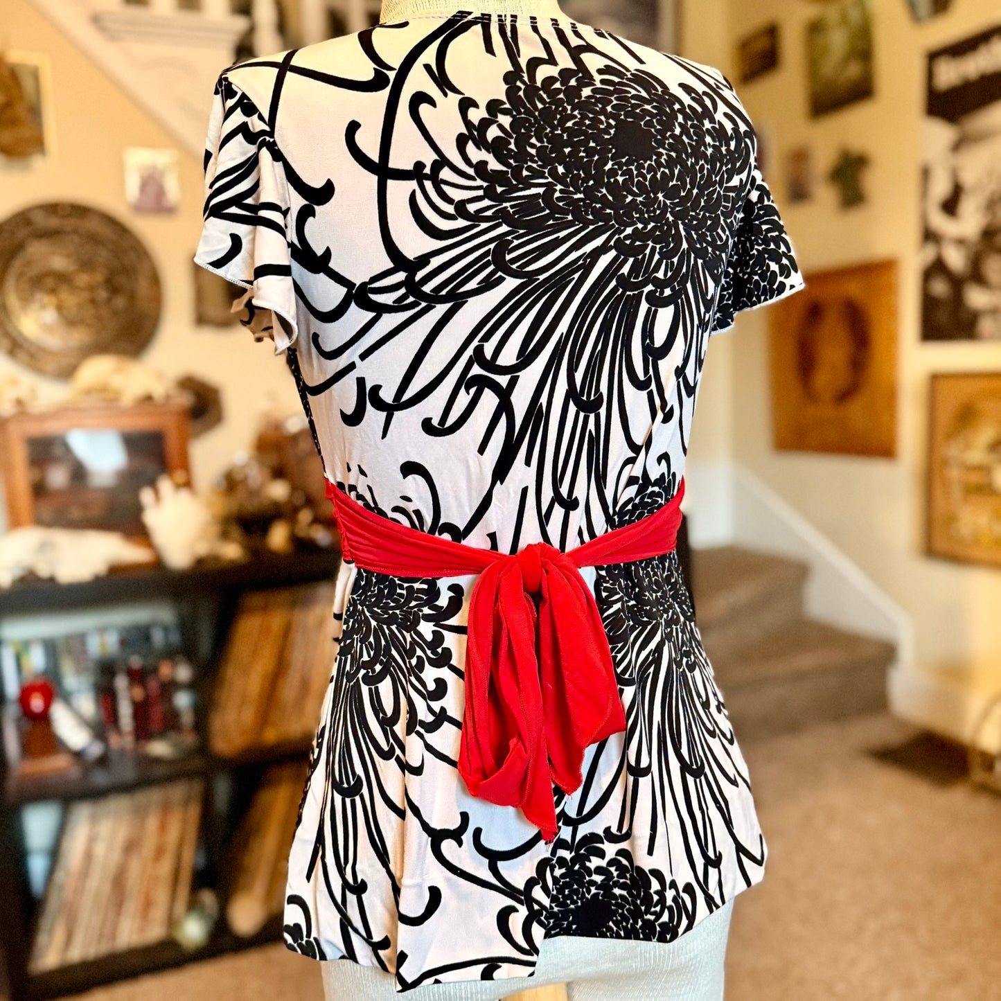 Vintage 90s / 2000s y2k Studio Y Floral Patterned Baby Doll Top