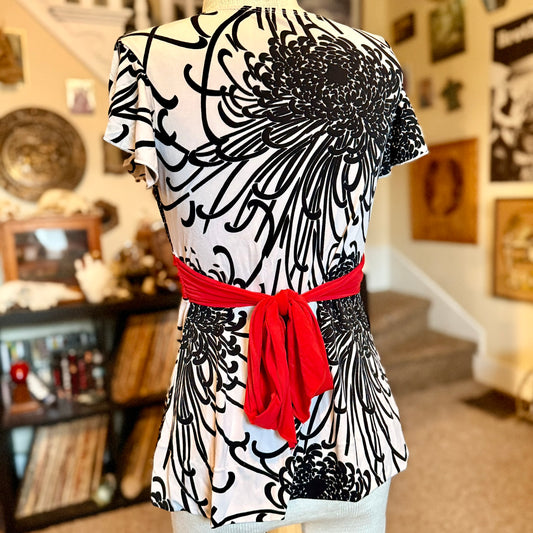 Vintage 90s / 2000s y2k Studio Y Floral Patterned Baby Doll Top