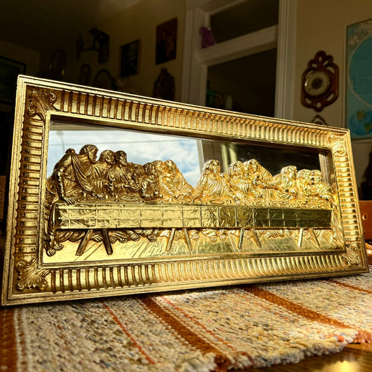 Vintage Mid-Century Modern The Last Supper - Ornate 3D Gold Mirror