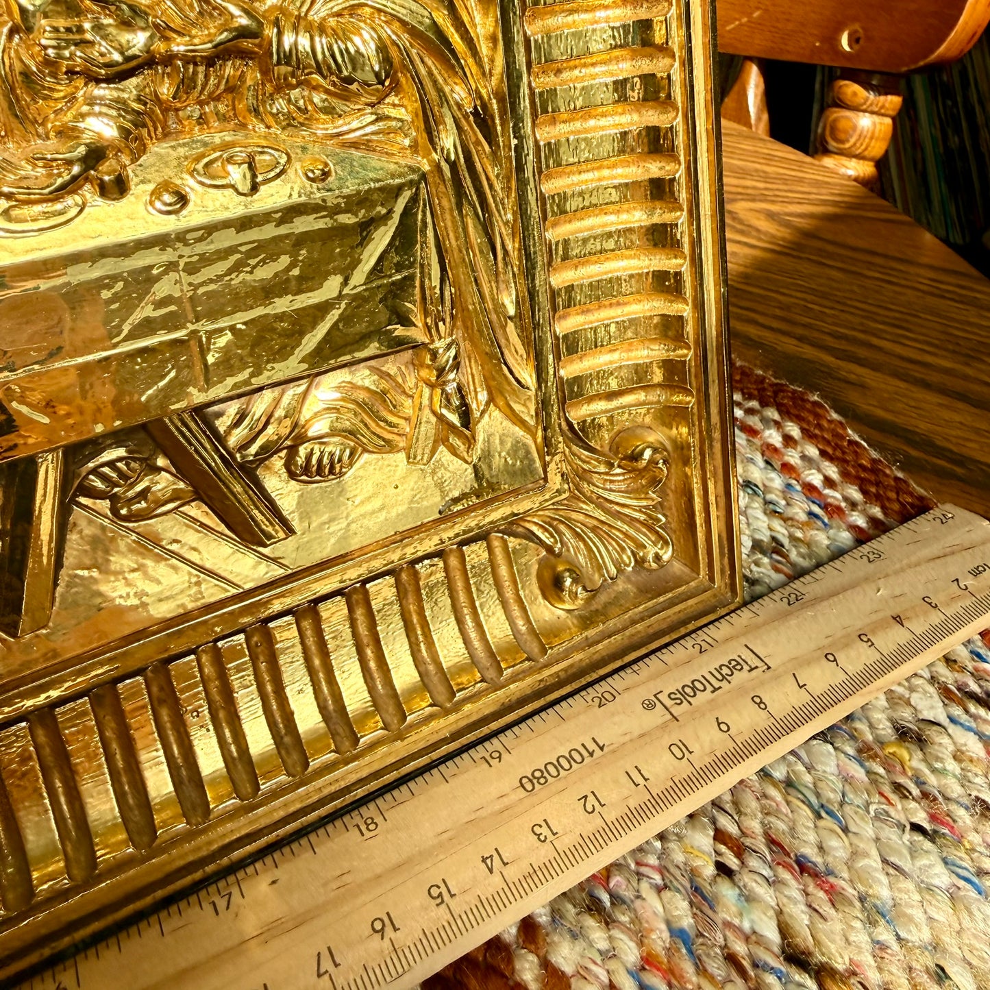 Vintage Mid-Century Modern The Last Supper - Ornate 3D Gold Mirror