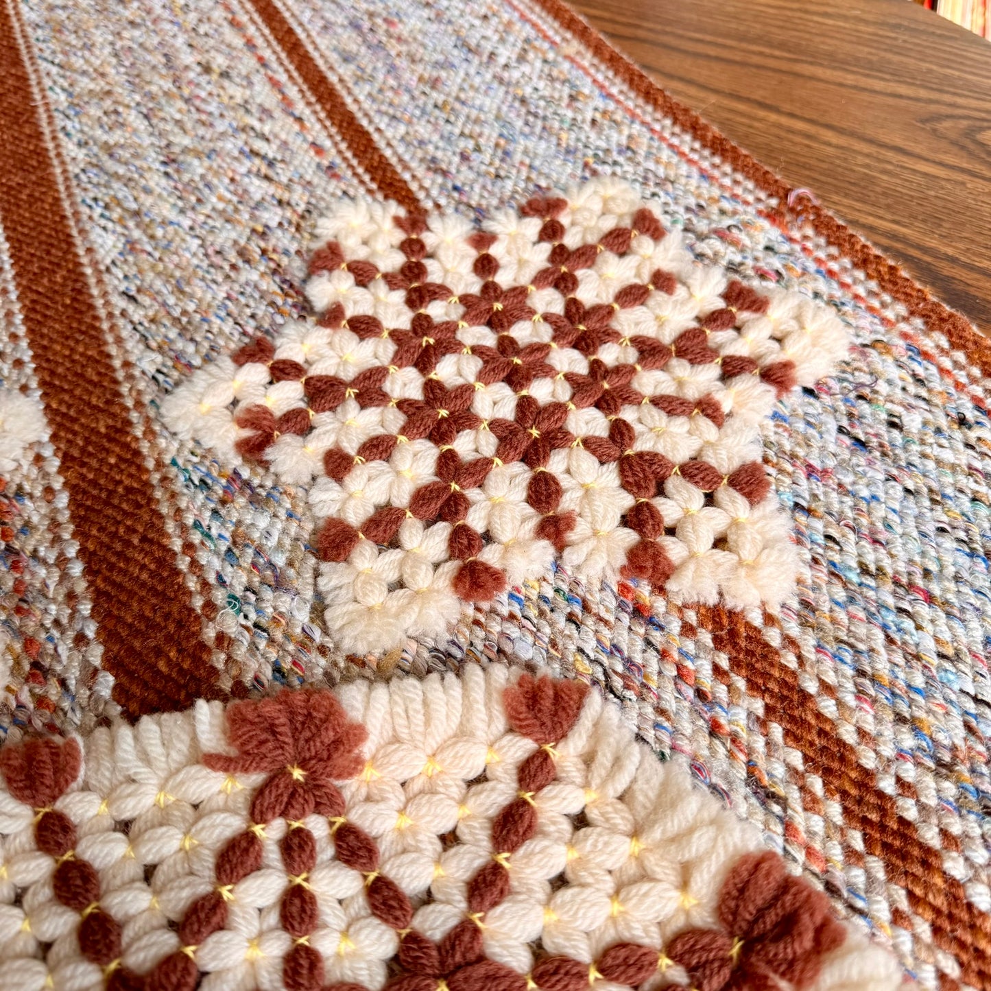 Set of 3 Vintage 70s Mid-Century Modern Handmade Woven Trivets / Pot Holders