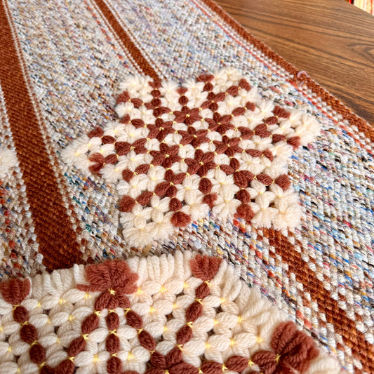Set of 3 Vintage 70s Mid-Century Modern Handmade Woven Trivets / Pot Holders