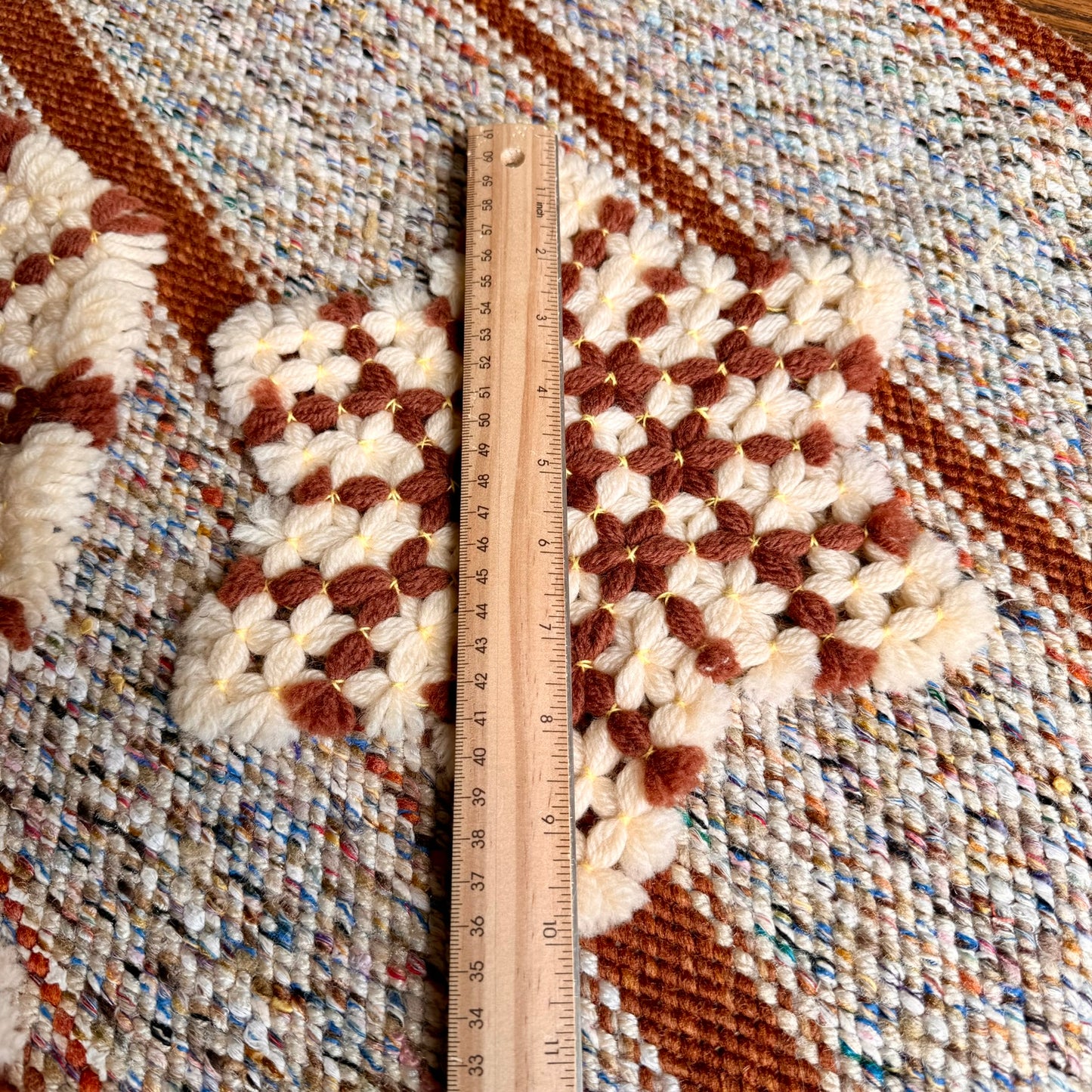 Set of 3 Vintage 70s Mid-Century Modern Handmade Woven Trivets / Pot Holders