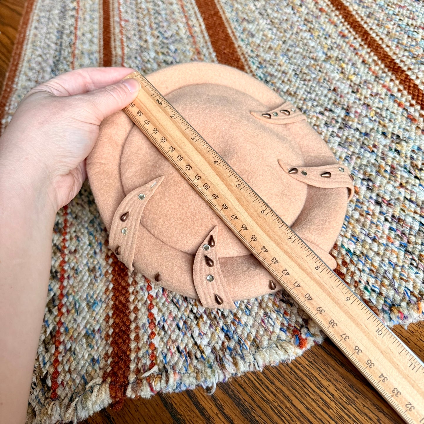 Terry Sales Corp New York, NY 100% Wool Felted and Beaded Women's Derby Hat