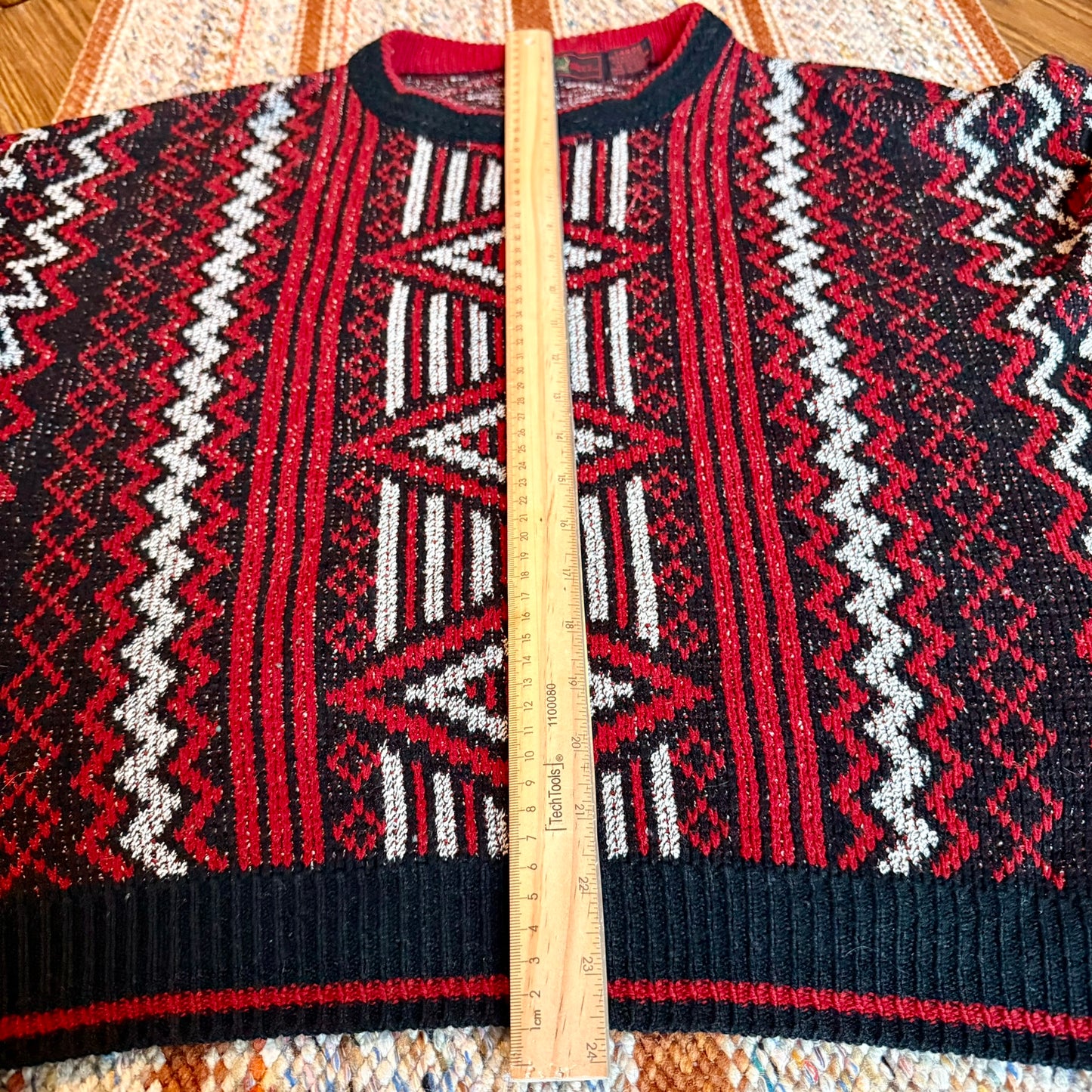 Vintage Robert Bruce Geometric Patterned Grandpa Sweater