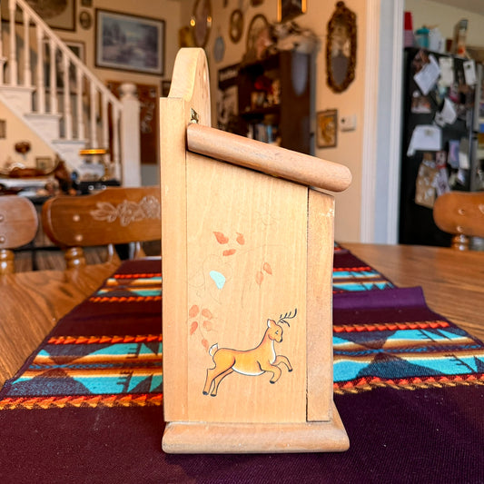 Vintage Hand Painted Folk Art Farmhouse Lidded Storage Box