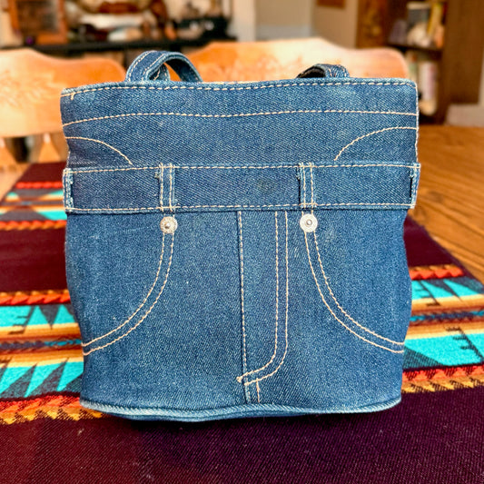 Vintage Y2K 2000s Denim Purse - Shaped Like a Pair of Jeans, Butt and All!