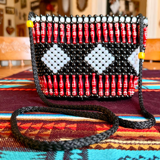 Handmade Daimond Pattern Beaded Crossbody Bag - Reminds Me of Las Vegas!