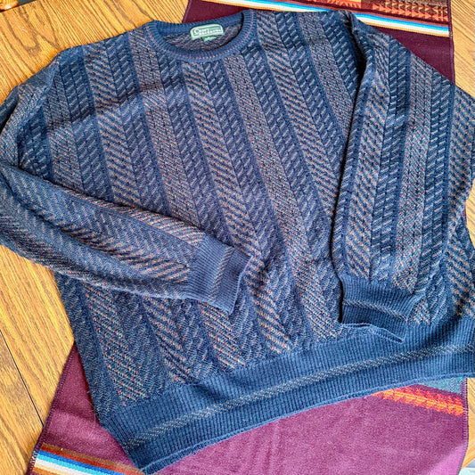 Vintage 90s Croft and Barrow Acrylic & Wool Rainbow Sweater - Made in Italy