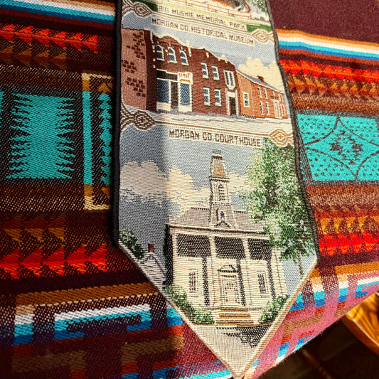 Vintage Morgan County Landmarks Wall Hanging Tapestry Bellpull - Still Has Tags