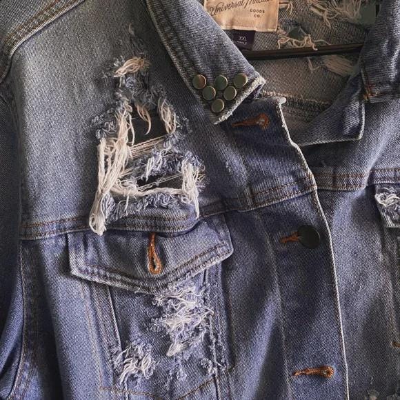 Universal Thread Upcycled Destroyed Denim Jacket