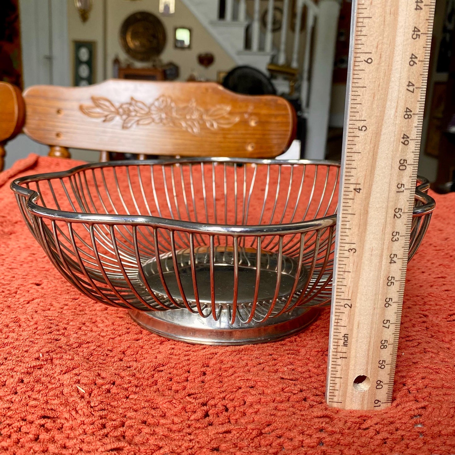 Vintage International Silver Company Silver Plated Flower Shaped Wire Basket