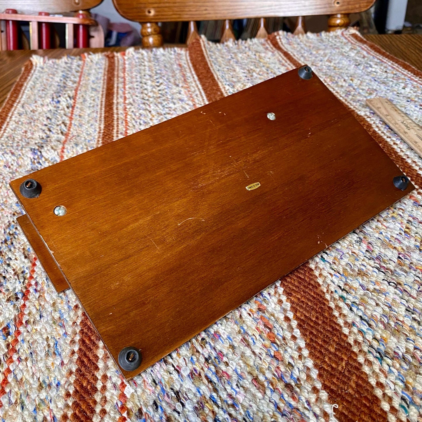 Vintage Dresser Valet Stand Organizer Tray Wood and Metal with Feet