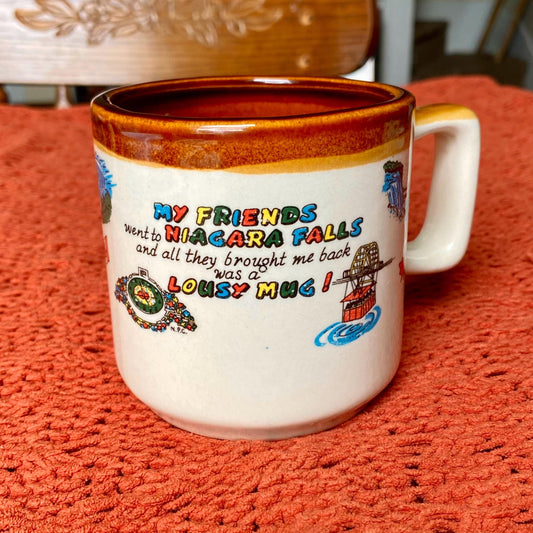 Vintage Novelty Niagara Falls Funny Souvenir Coffee Mug