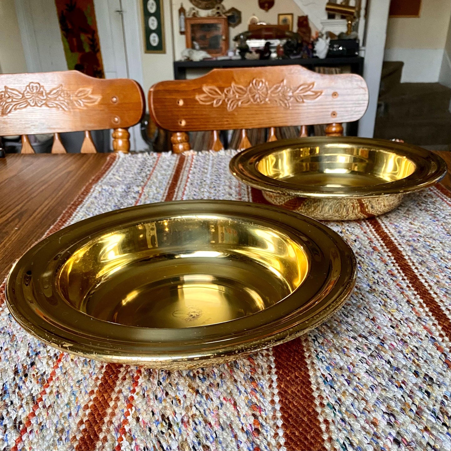 ONE Large Brass Vintage Artistic Churchware Collection Plate
