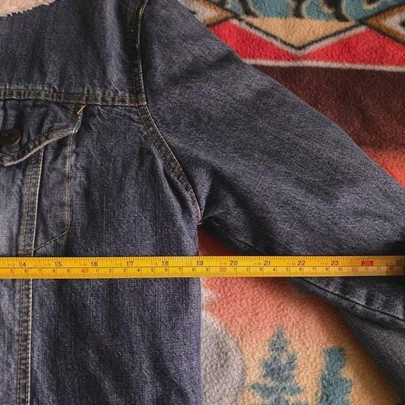 Vintage Steve & Barry's Blue Denim Jacket with Cream Sherpa