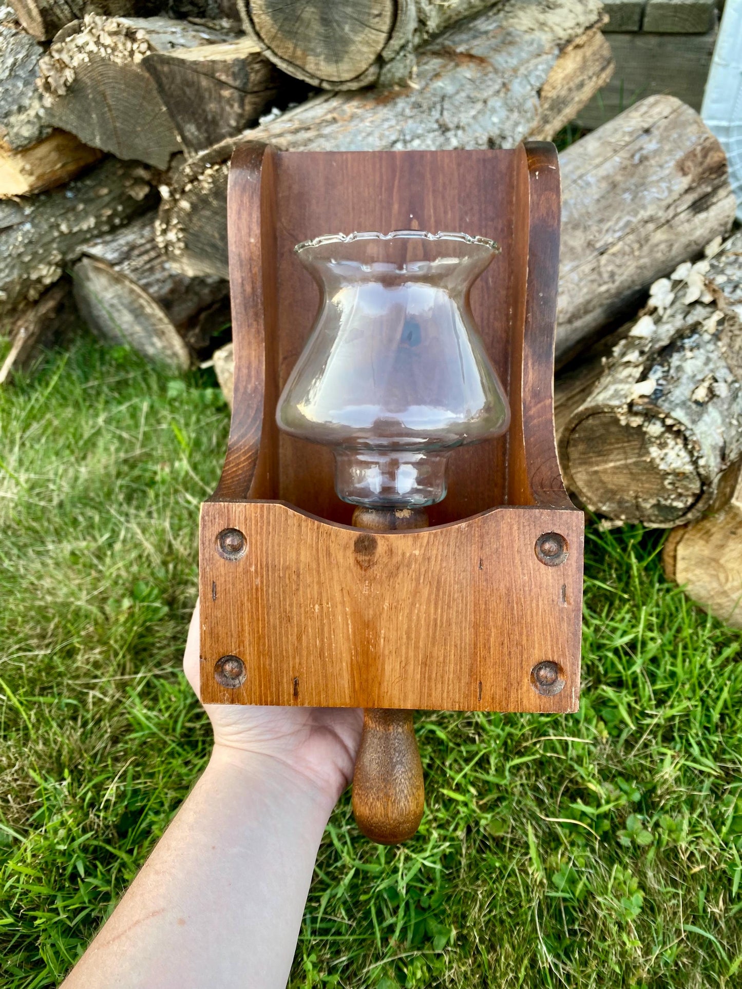 Vintage Scoop Style Wall Sconce - Can Be Used For Tea Lights Or Candlesticks!