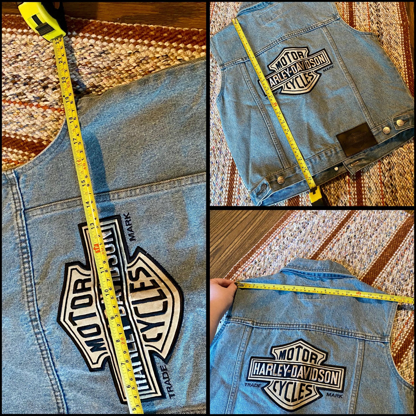 Vintage 2006 Harley Davidson Denim Biker Vest